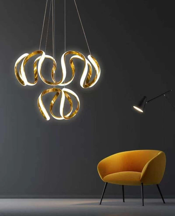 2 Layer Modern Gold LED Chandelier Hanging Suspension Lamp - Warm White