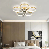 500MM Matt Gold Modern Ceiling Fan Chandelier with Remote Control ABS Blades