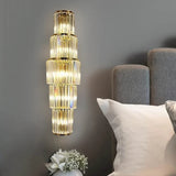 6 Layers Crystal Modern Gold Metal Wall Light for Drawing Room - Warm White