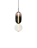 Smoke Clear Glass Pendant Light for Bedside Hanging Light - Warm White