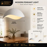 White Metal Pendant Light for Dining Hanging Light - Pack of 1