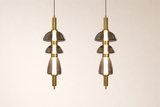 LED Glass Smokey Brass Gold Pendant Lamp Ceiling Light - Warm White