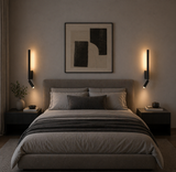 400MM LED Electroplated Matt Black Long Metal Wall Light with Spot Bedside Light - Warm White (Copy)