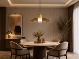 Gold Long Amber Champagne Glass Pendant Light