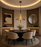 Amber Tint Glass Pendant Light for Bedside Hanging Light