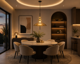 Amber Tint Glass Pendant Light for Bedside Hanging Light