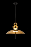 Amber Tint Glass Pendant Light for Bedside Hanging Light
