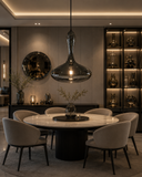 Gold Long Smoke Glass Pendant Ceiling Light