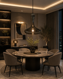 Gold Long Smoke Glass Pendant Ceiling Light