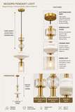 Ceramic Glass Pendant Light for Bedside Hanging Light