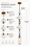 Ceramic Glass Pendant Light for Bedside Hanging Light