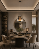 Smoke Tint Glass Pendant Light for Bedside Hanging Light