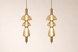 LED Glass Amber Brass Gold Pendant Lamp Ceiling Light - Warm White