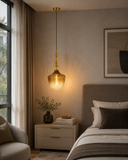 Champagne Glass Pendant Light for Bedside Hanging Light