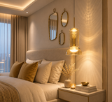 Champagne Glass Pendant Light for Bedside Hanging Light