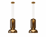 Smoke Glass Pendant Light for Bedside Hanging Light