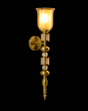 Amber Glass Vintage Gold Wall Light Living Dining Bedside Light