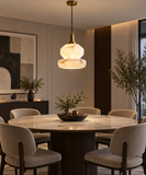 Led Gold White Faux Stone Hanging Pendant Ceiling Light