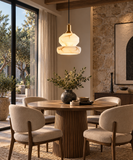 Led Gold White Faux Stone Hanging Pendant Ceiling Light