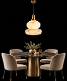 Led Gold White Faux Stone Hanging Pendant Ceiling Light