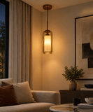 Gold Long Amber Champagne Glass Pendant Ceiling Light