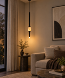 Led Black Metal Stone Hanging Pendant Ceiling Light