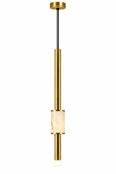 Led Brushed Gold Metal Stone Hanging Pendant Ceiling Light