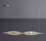 Gold Acrylic LED Chandelier 1200MM Long with Curly Acrylic Light - Warm White