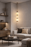 led Gold White Stone Hanging Pendant Ceiling Light