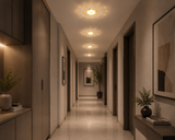 250MM Led Gold Acrylic Ceiling Light for Home and Office Use - Warm White (Round) Pack of 1