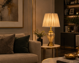 Gold Glass Table Lamp with Shade