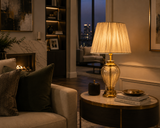 Gold Glass Table Lamp with Shade