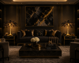 Desk Table Lamp with Ostrich Feather Shade Gold