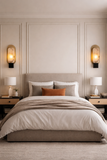LED Stone Black Gold Marble Wall Light Living Dining Bedside Light - Warm White