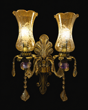 2 Italian Vintage Glass Wall Light