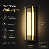 600MM Led Modern Black Outdoor Waterproof Wall Light