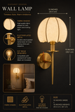 Wall Lamp Electroplated Brushed Brass Fabric Shade