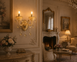 2 Italian Amber Glass Wall Light