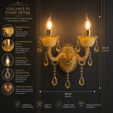 2 Italian Amber Glass Wall Light