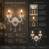 2 Italian Frosted Glass Wall Light