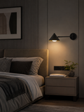Black Bedside Wall Light with Adjustable Arm Spot