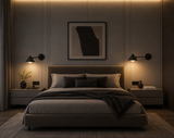 Black Bedside Wall Light with Adjustable Arm Spot