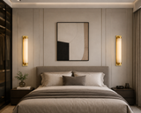 Frost Glass Wall Light Modern Copper Metal Bedroom Living Room Wall Light