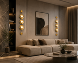 1000MM LED Modern Stone Electroplated Gold Wall Art Light