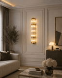 Crystal Modern Gold Metal Wall Light for Drawing Room - Warm White