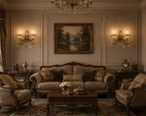 2 Light Vintage Brass Gold Italian Wall Light for Living Room Drawing Room