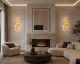 LED Modern Crystal Electroplated Gold Wall Art Light