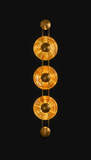 1000MM LED Modern Amber Glass Electroplated Gold Wall Art Light