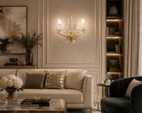 Crystal Gold Glass Wall Light Electroplated  - Warm White