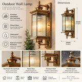 Outdoor Wall Light Fixture Antique Color Exterior Lantern Waterproof
